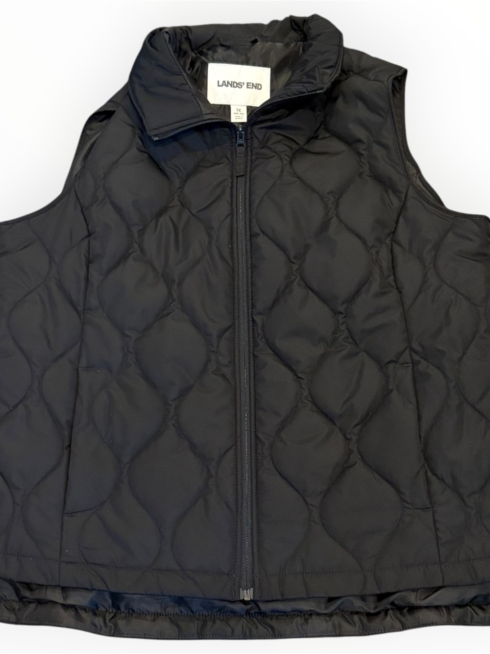 Lands’ End Women’s 1X Black Lightweight Quilted Vest
